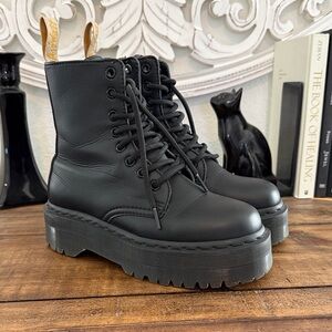 Dr. Martens Vegan Jadon II Black Leather Platform Combat Boots